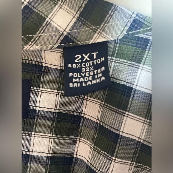 Roundtree & Yorke Big & Tall Non-Iron Long Sleeve Medium Plaid Shirt Size 2XT - Picture 3 of 9